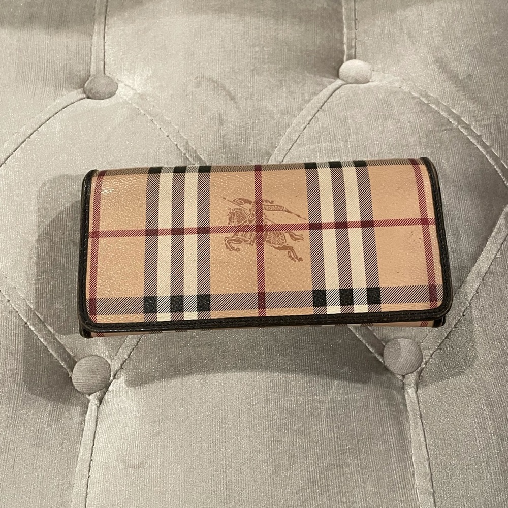 Burberry Check Print Large Wallet Button Closure - image 2